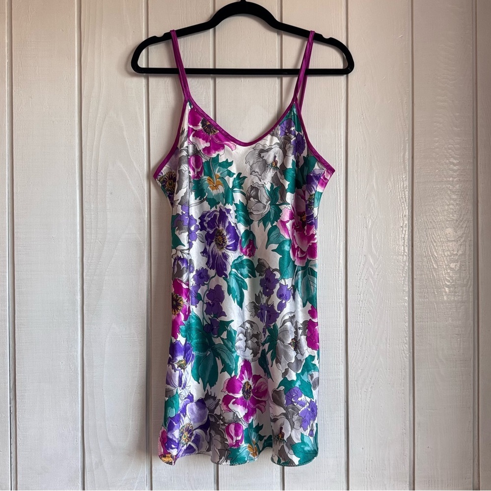 Vintage California Dynasty Floral Satin Slip